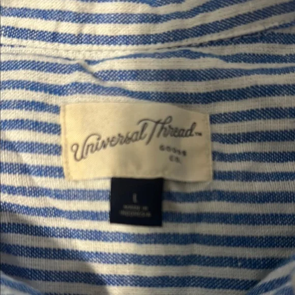 Universal Thread Blue and White Striped Top - Picture 2 of 3